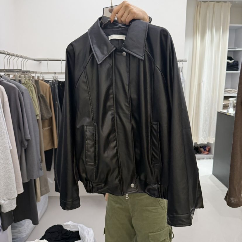 空東大門㊣實拍女裝新品休閑熱賣時尚真品人氣職業25秋冬皮衣SEARE皮衣