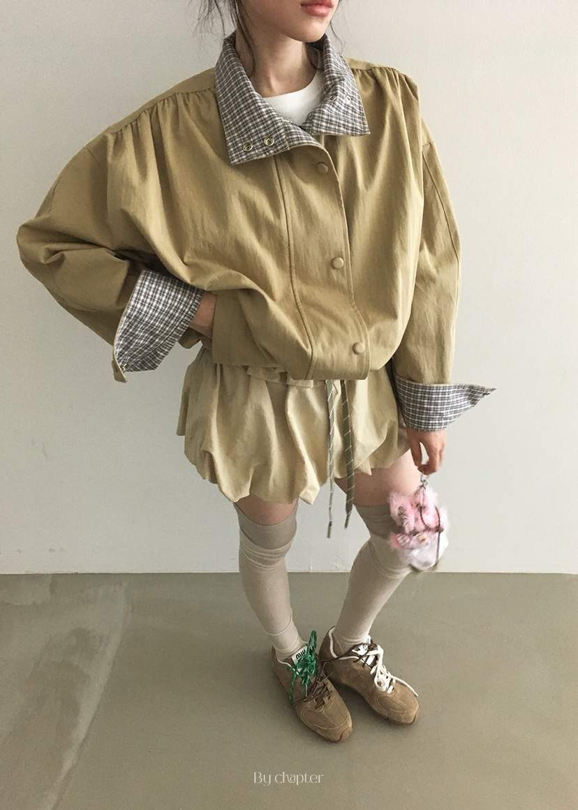 BY CHAPTER韓國代購㊣女士新品人氣真品熱賣休閑夾克里外穿Chapter夾克