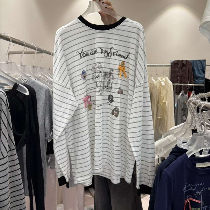 MIMME東大門㊣直郵女士新品熱賣時尚真品職業推薦25秋冬長袖T恤MIMME長袖T恤