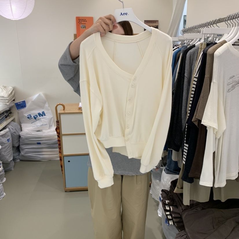 ARE韓國代購㊣女士新款25秋冬推薦職業長袖T恤不含內搭開衫ARE YOU/ARE長袖T恤