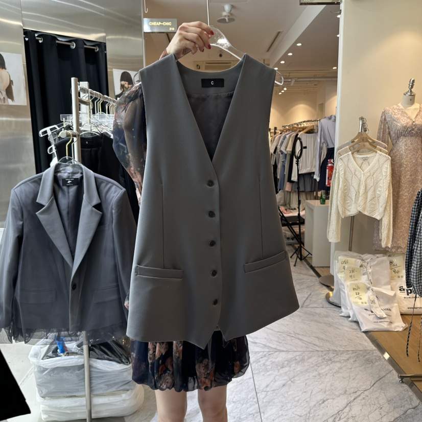 CHEAP-CHIC東大門㊣直郵女士新品25秋冬真品熱賣休閑職業馬甲CHEAP-CHIC/CHARLES THE SECOND馬甲