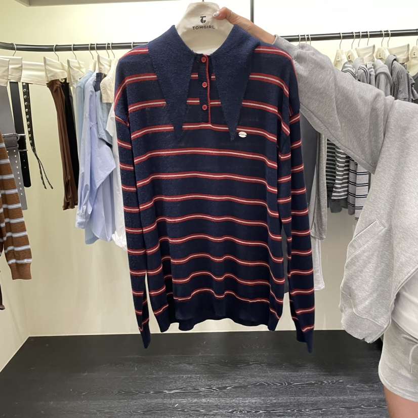 TOMGIRL韓國直郵㊣女裝新品25秋冬熱賣休閑推薦真品長袖T恤TOMGIRL長袖T恤