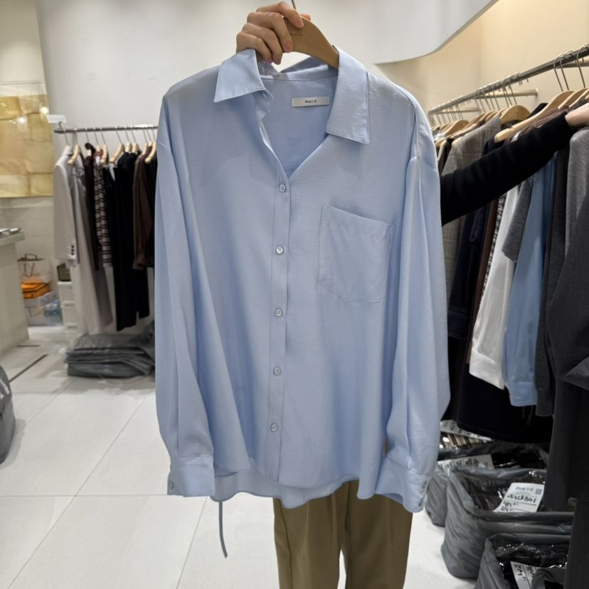 BLUEI-D東大門㊣代購女士新品休閑熱賣時尚襯衫蕾絲衫含腰繩Blue i-d襯衫/蕾絲衫