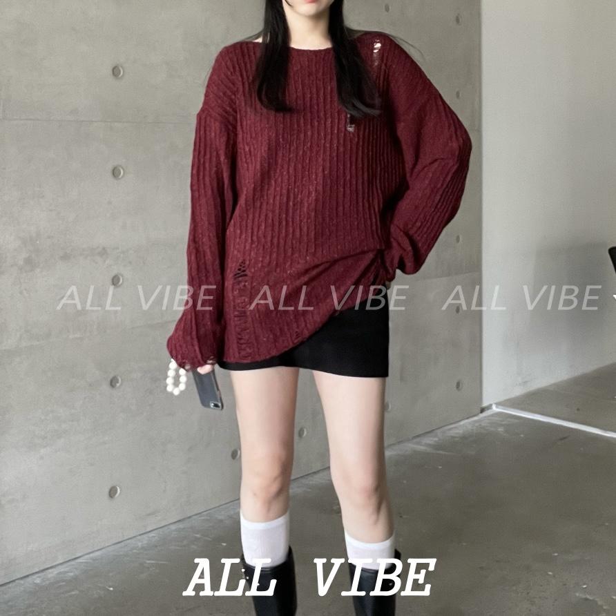 ALLVIBE韓國直郵㊣女士新品時尚熱賣真品休閑推薦25秋冬針織衫ALLVIBE針織衫