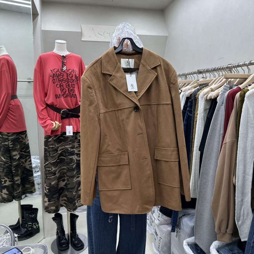ASCEND東大門㊣實拍女士新品25秋冬人氣休閑職業夾克絨面革ASCEND夾克