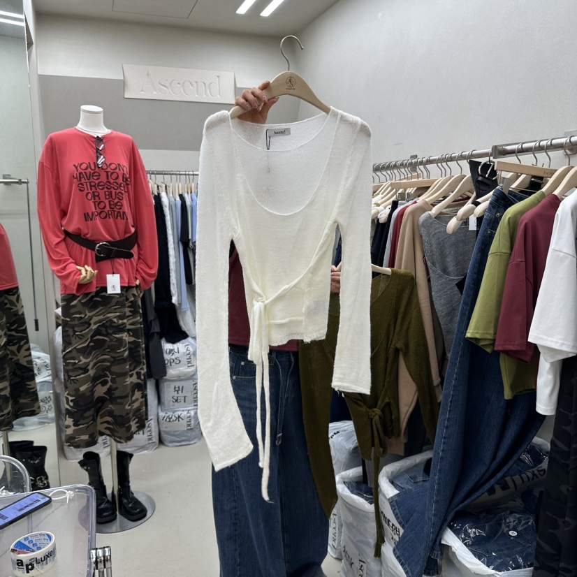 ASCEND東大門㊣直郵女士新品職業推薦人氣25秋冬針織衫羊絨雙層ASCEND針織衫