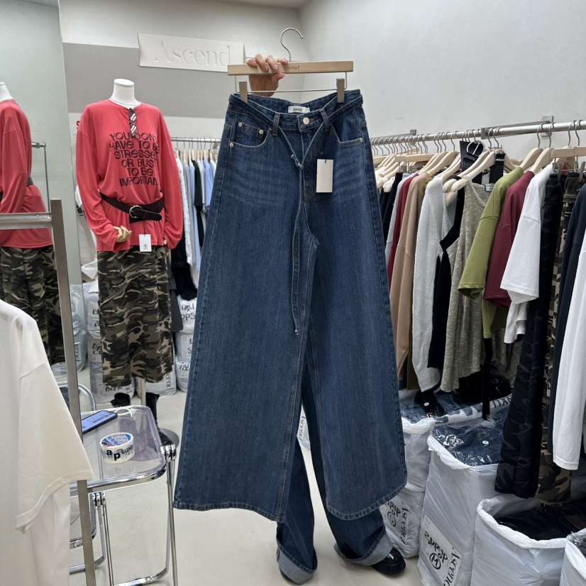 ASCEND東大門㊣實拍女士新款25秋冬真品推薦人氣牛仔褲含腰帶ASCEND牛仔褲
