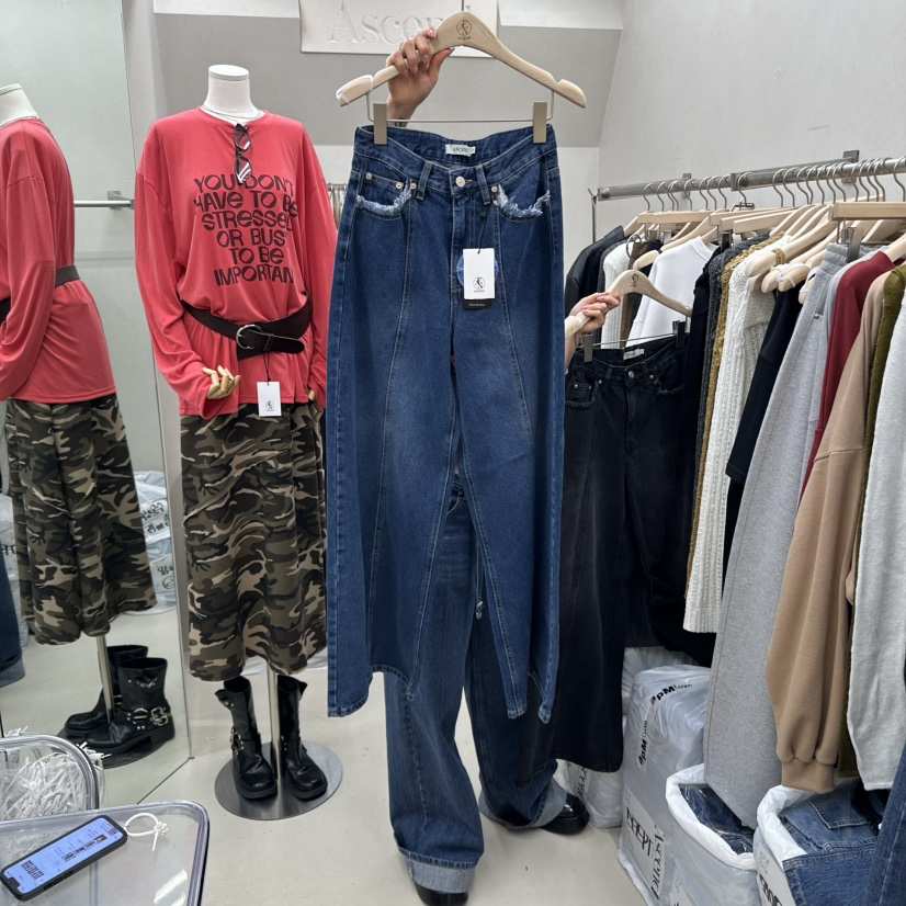 ASCEND韓國代購㊣女士新款推薦休閑真品25秋冬熱賣人氣牛仔褲ASCEND牛仔褲