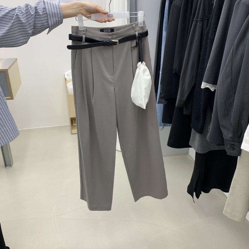 STAINLESS韓國直郵㊣女士新品職業25秋冬熱賣休閑褲不含腰帶STAINLESS休閑褲