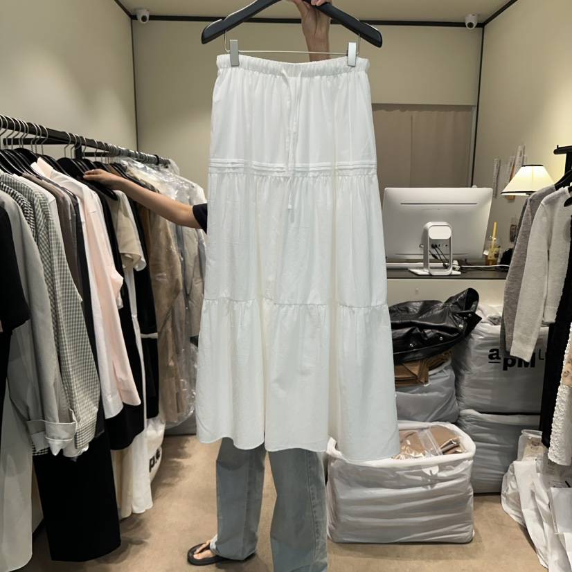 RE STOCK韓國代購㊣女士新品職業熱賣真品休閑人氣25秋冬長裙RE STOCK長裙