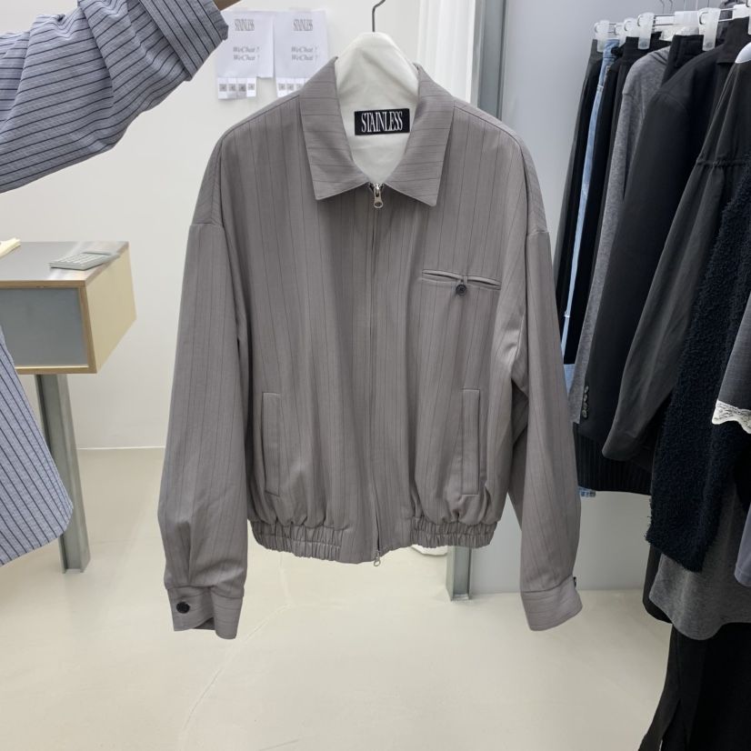 STAINLESS韓國直郵㊣女裝新品人氣職業時尚休閑真品夾克條紋STAINLESS夾克