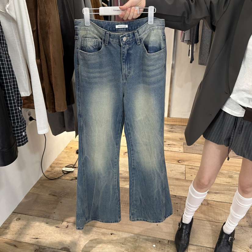 CREAM VILLA東大門㊣實拍女裝新品熱賣牛仔褲CREAMVILLA牛仔褲