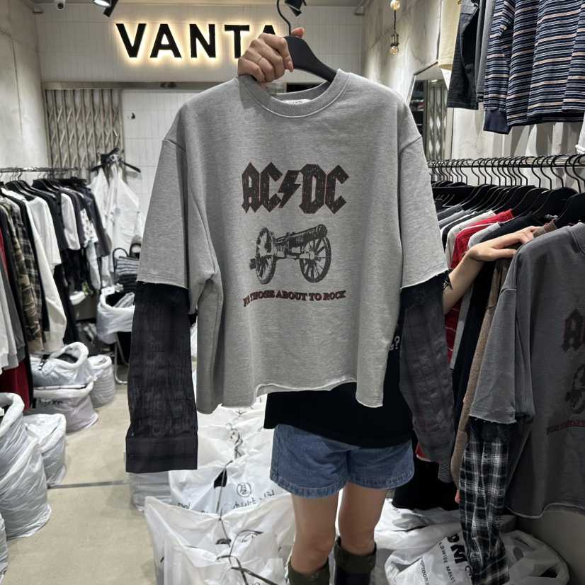 VANTA東大門㊣實拍女裝新款時尚真品休閑熱賣襯衫蕾絲衫假兩件VANTA襯衫/蕾絲衫