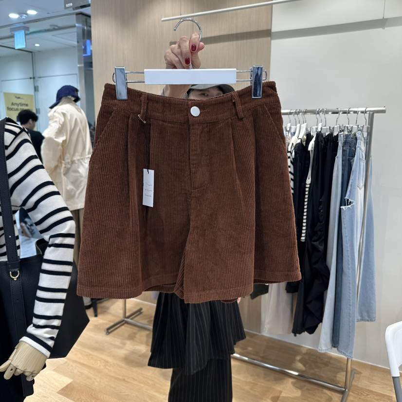 ZIPPER東大門㊣實拍女裝新品推薦25秋冬真品時尚短褲燈芯絨ZIPPER短褲