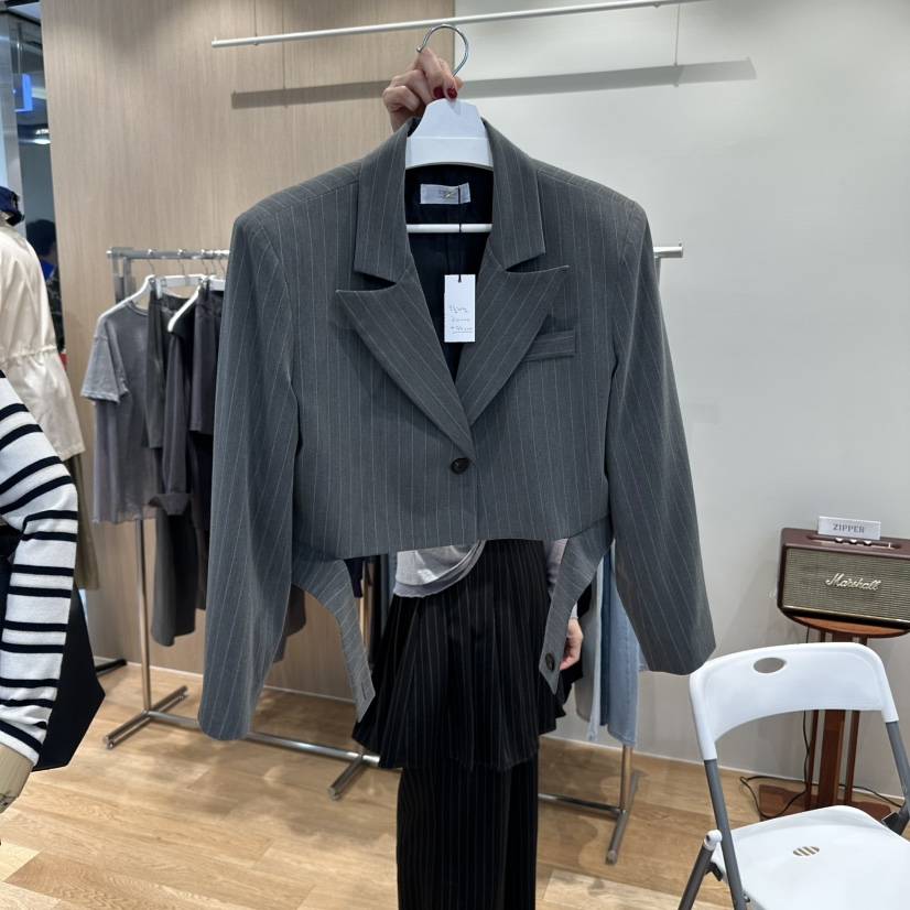 ZIPPER韓國代購㊣女裝新品25秋冬真品人氣推薦夾克短款腰帶ZIPPER夾克