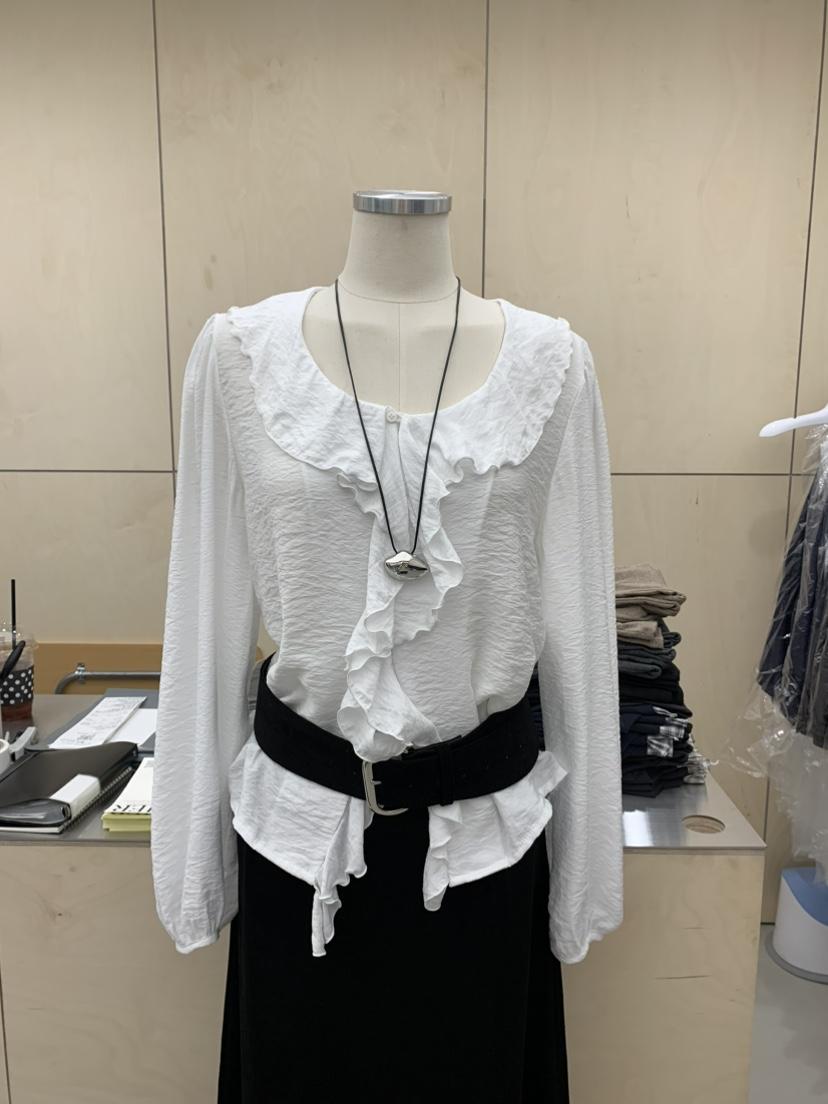 ESCHER東大門㊣代購女裝新款時尚25秋冬襯衫蕾絲衫不含腰帶ESCHER襯衫/蕾絲衫