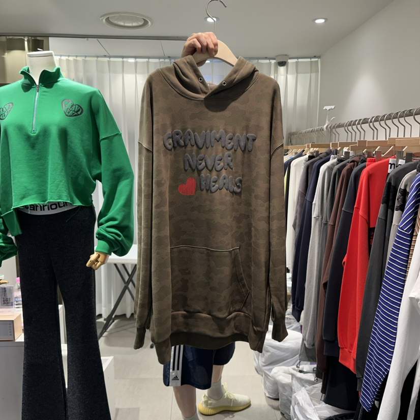 THE LOT韓國代購㊣女士新品休閑推薦25秋冬熱賣衛衣迷彩兜帽THE LOT/	LOT衛衣