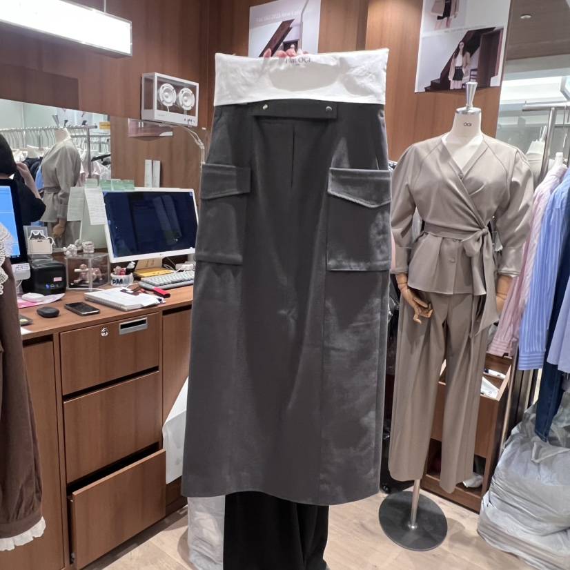 OGI韓國代購㊣女士新品職業時尚熱賣人氣25秋冬真品長裙口袋FLat OGI長裙
