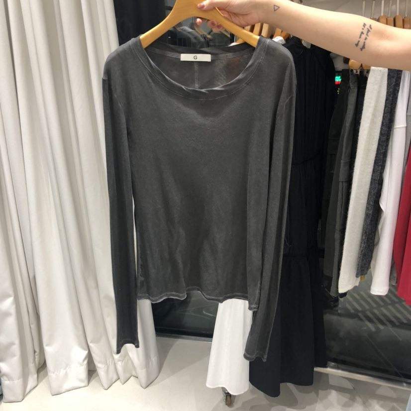 TREND SELLER/G東大門㊣代購女士新品職業時尚25秋冬長袖T恤G/TREND SELLER長袖T恤