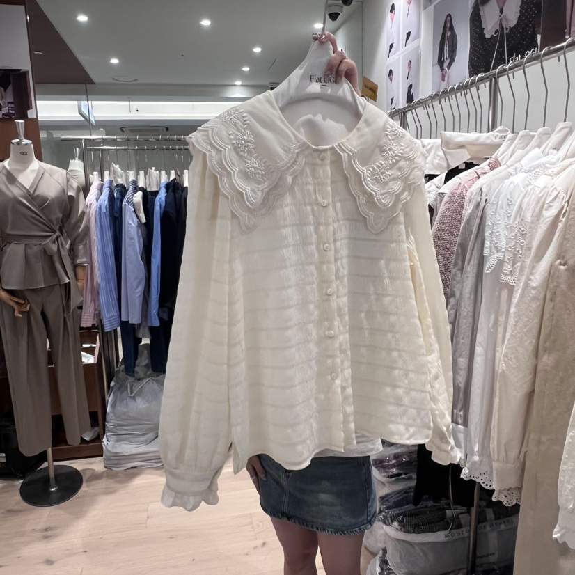 OGI東大門㊣直郵女裝新品人氣推薦真品時尚休閑25秋冬襯衫蕾絲衫FLat OGI襯衫/蕾絲衫