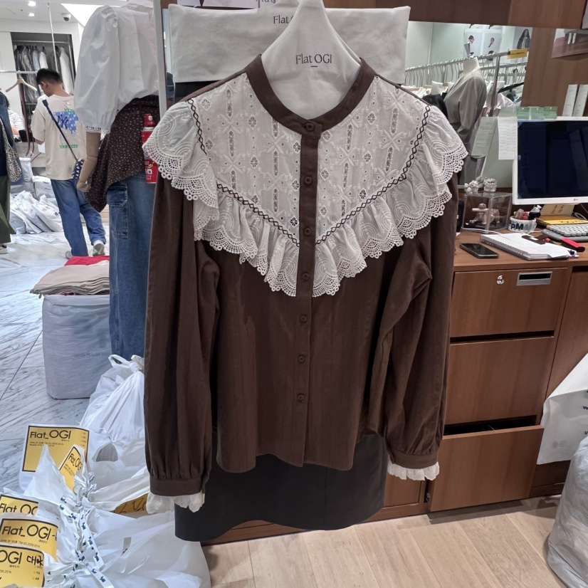 OGI東大門㊣實拍女士新款時尚職業熱賣休閑人氣真品襯衫蕾絲衫FLat OGI襯衫/蕾絲衫