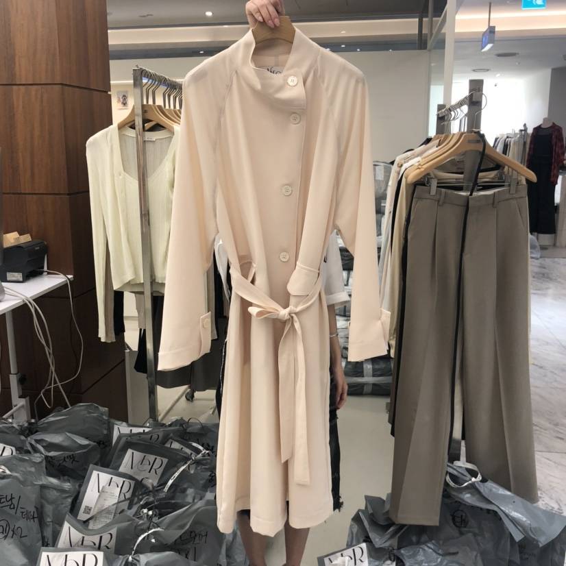 MER東大門㊣直郵女士新品25秋冬職業人氣休閑長款風衣含腰帶MER/ANGELO BIANCO長款風衣