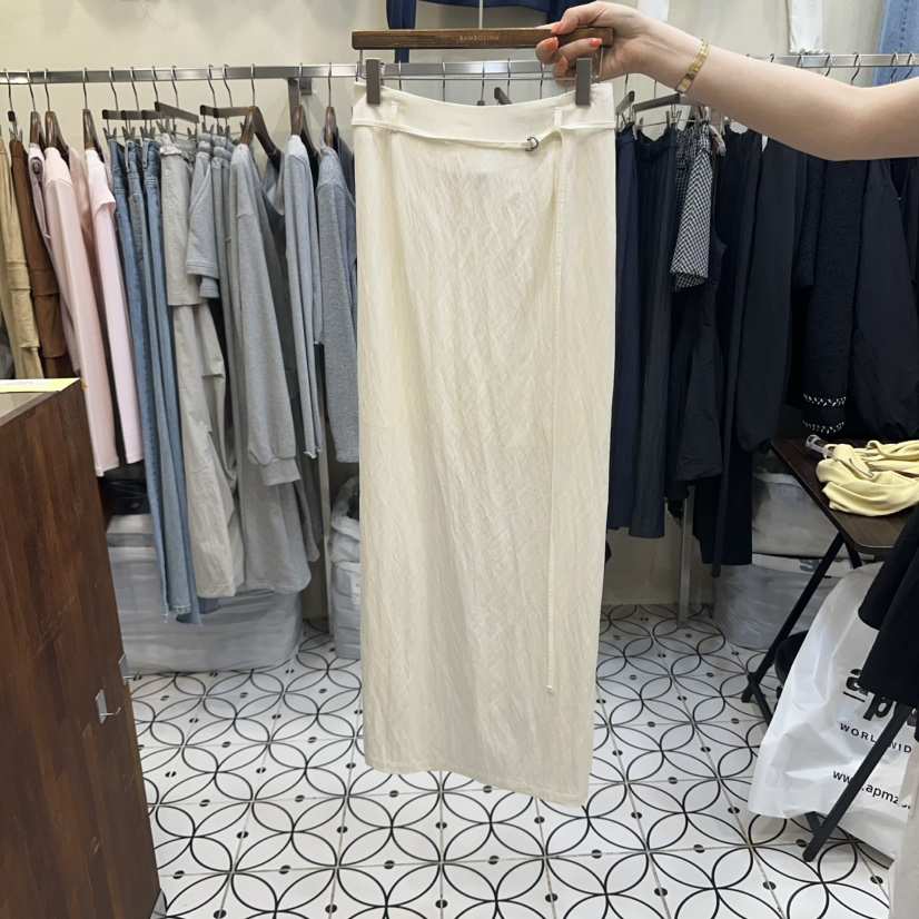 BAMBOLINA韓國直郵㊣女士新品時尚熱賣真品人氣25秋冬長裙含腰繩BAMBOLINA長裙