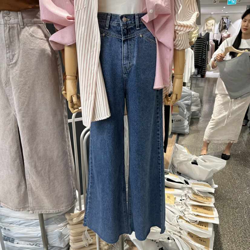 DELLING韓國代購㊣女士新款休閑職業熱賣25秋冬真品推薦牛仔褲DELLING牛仔褲