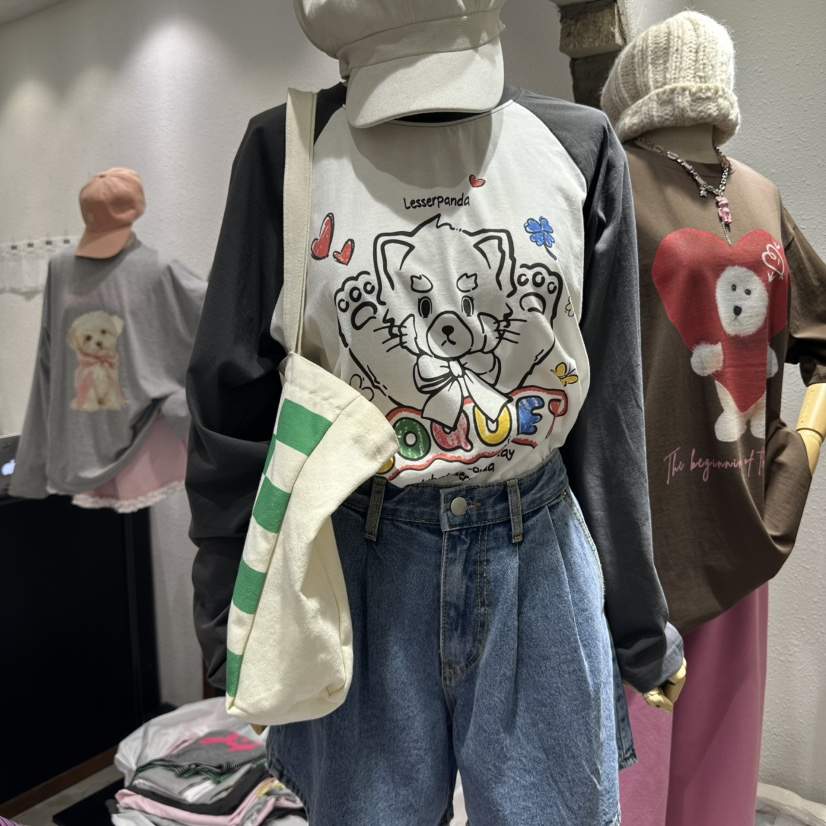 EVE韓國代購㊣女士新品熱賣人氣25秋冬休閑推薦職業長袖T恤EVE長袖T恤