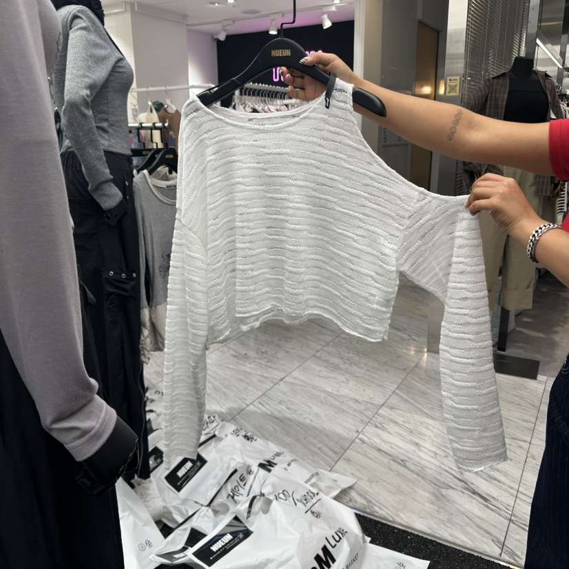 NUEUN東大門㊣代購女裝新品休閑時尚真品25秋冬推薦長袖T恤NUEUN/SEEOT長袖T恤