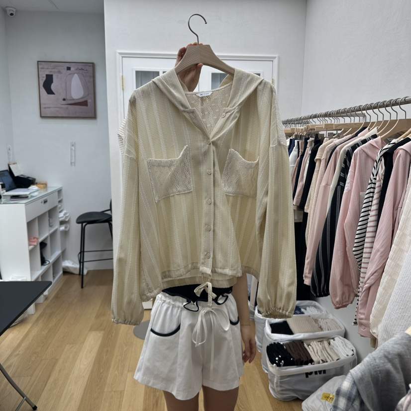 RE:FRESH-L韓國直郵㊣女裝新品熱賣25秋冬人氣休閑襯衫蕾絲衫RE:FRESH襯衫/蕾絲衫