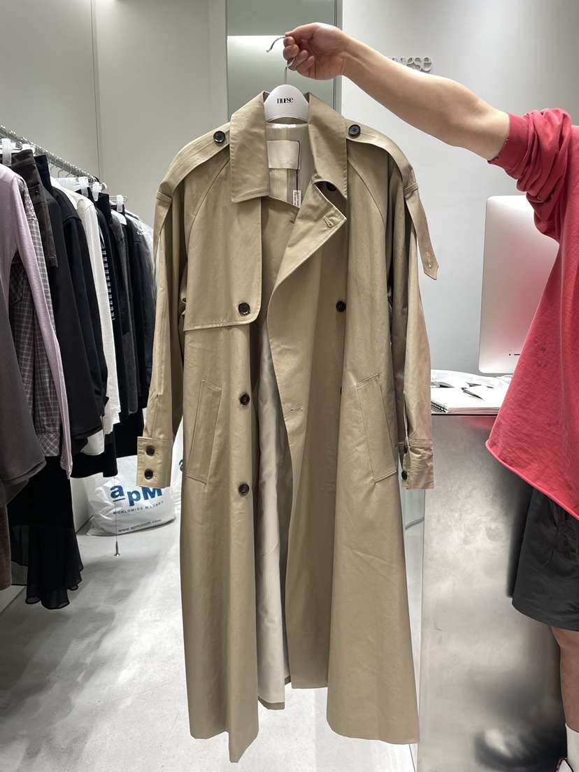 NUESE東大門㊣代購女士新品推薦真品時尚人氣長款風衣含腰帶NUESE長款風衣