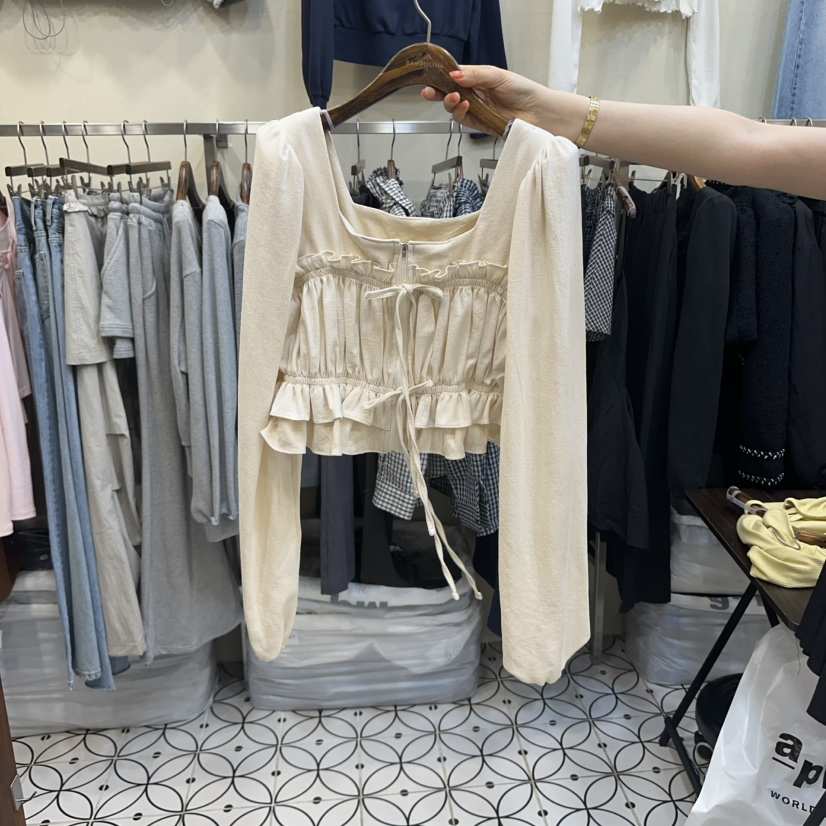 BAMBOLINA韓國直郵㊣女裝新品推薦真品休閑熱賣職業襯衫蕾絲衫BAMBOLINA襯衫/蕾絲衫