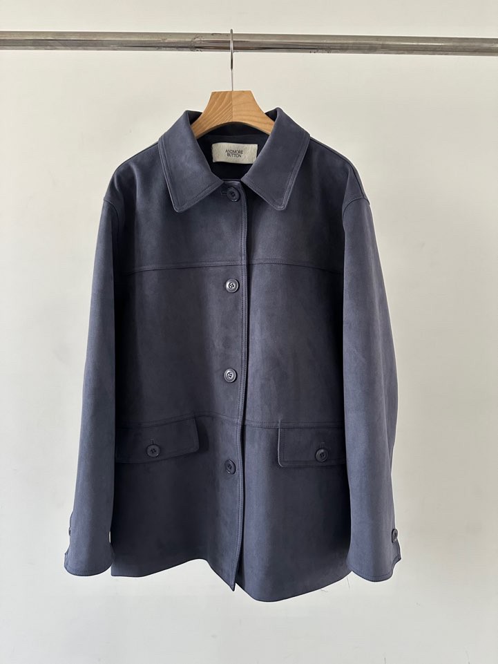 BOUTIQUE SEOUL-P東大門㊣直郵女士新品時尚職業夾克絨面革ANDMORE BUTTON夾克