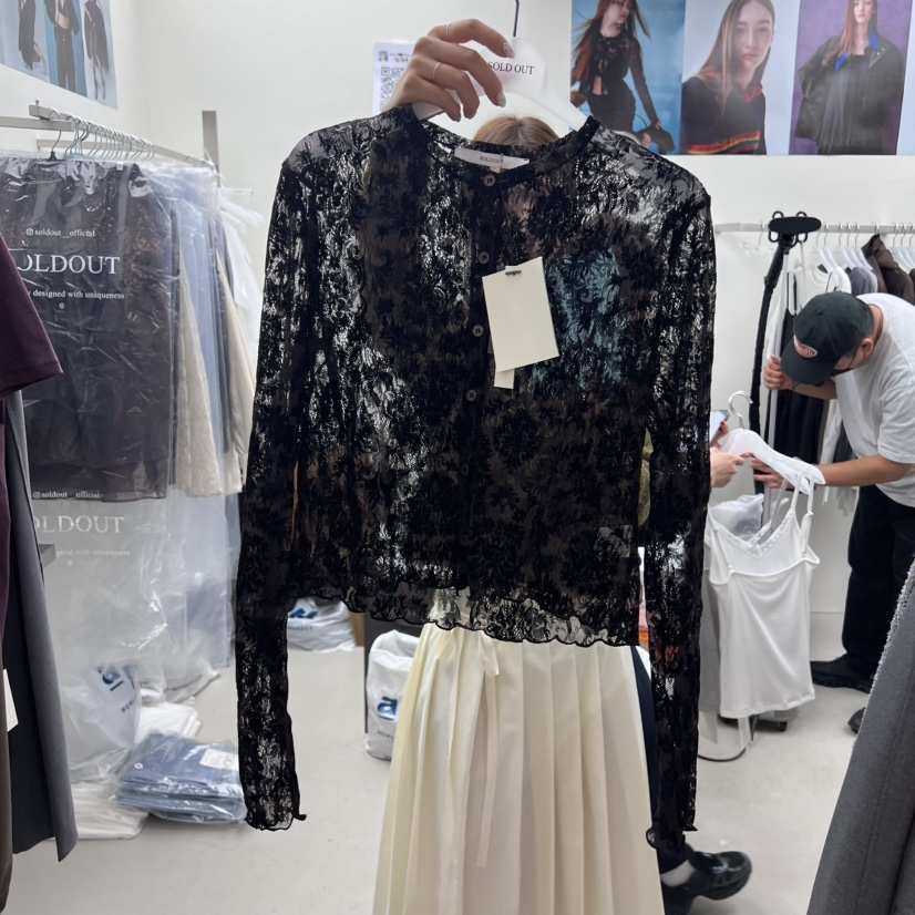 SOLD OUT東大門㊣實拍女裝新品25秋冬推薦襯衫蕾絲衫蕾絲開衫SOLD OUT襯衫/蕾絲衫