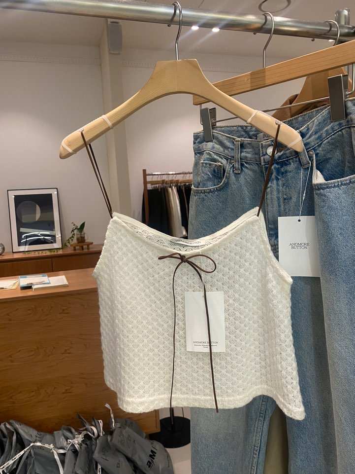 BOUTIQUE SEOUL-P東大門㊣代購女士新品熱賣25秋冬吊帶背心ANDMORE BUTTON吊帶/背心