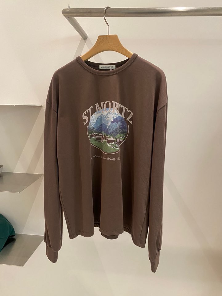 BOUTIQUE SEOUL-P韓國代購㊣女士新款休閑真品熱賣長袖T恤ANDMORE BUTTON長袖T恤