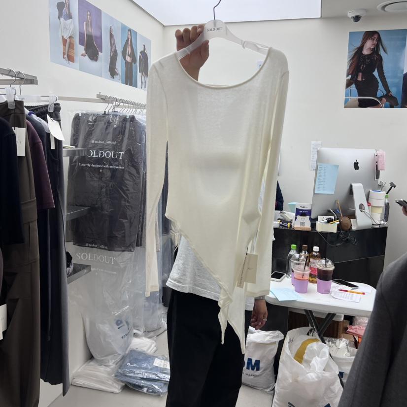 SOLD OUT東大門㊣實拍女士新品推薦人氣時尚職業真品長袖T恤SOLD OUT長袖T恤