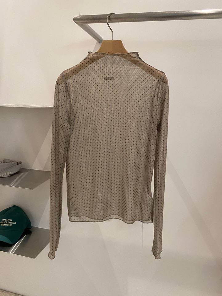 BOUTIQUE SEOUL-P韓國代購㊣女裝新款推薦人氣長袖T恤透視ANDMORE BUTTON長袖T恤