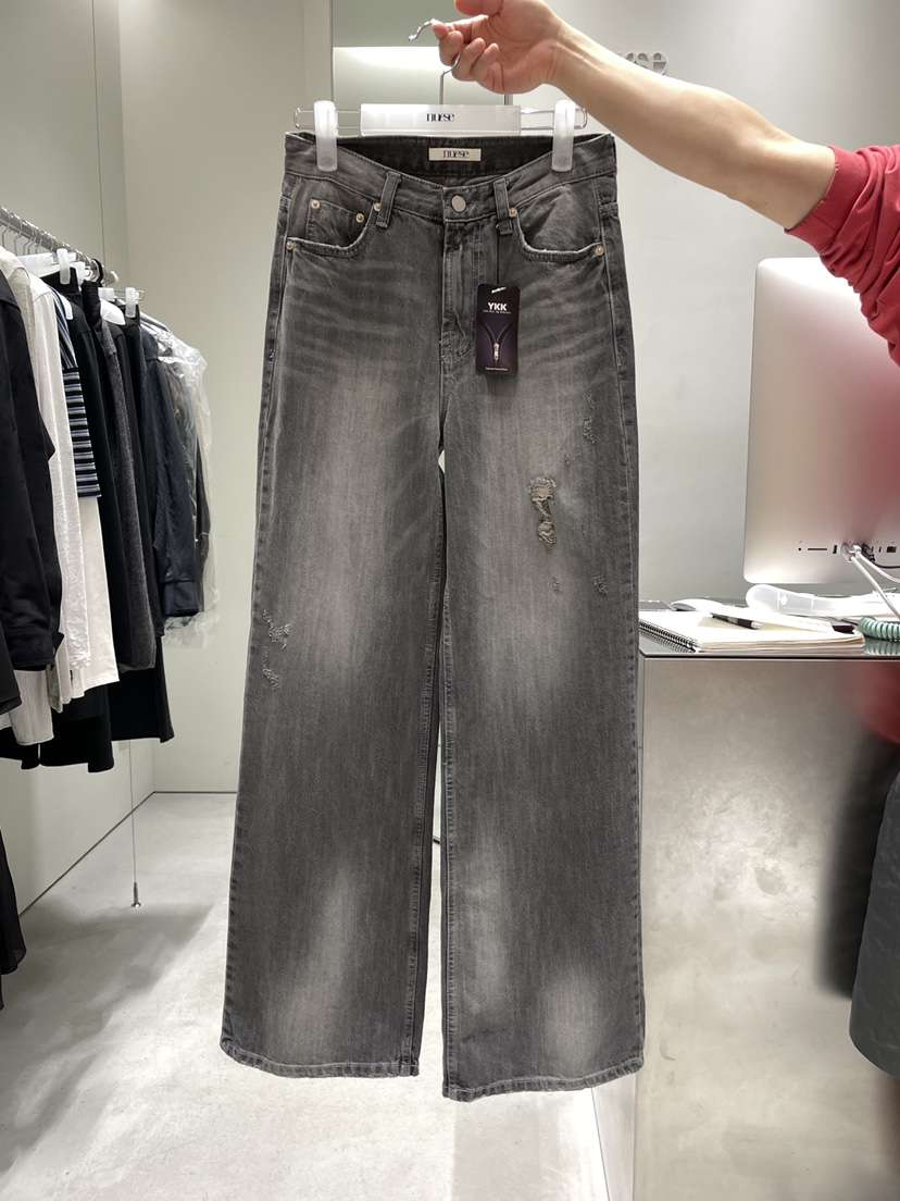 NUESE韓國代購㊣女裝新品人氣推薦職業熱賣時尚真品牛仔褲水洗NUESE牛仔褲
