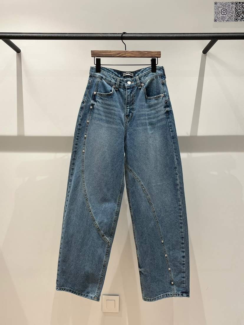 LOVE PULL韓國代購㊣女裝新品職業休閑真品25秋冬時尚牛仔褲LOVE PULL牛仔褲