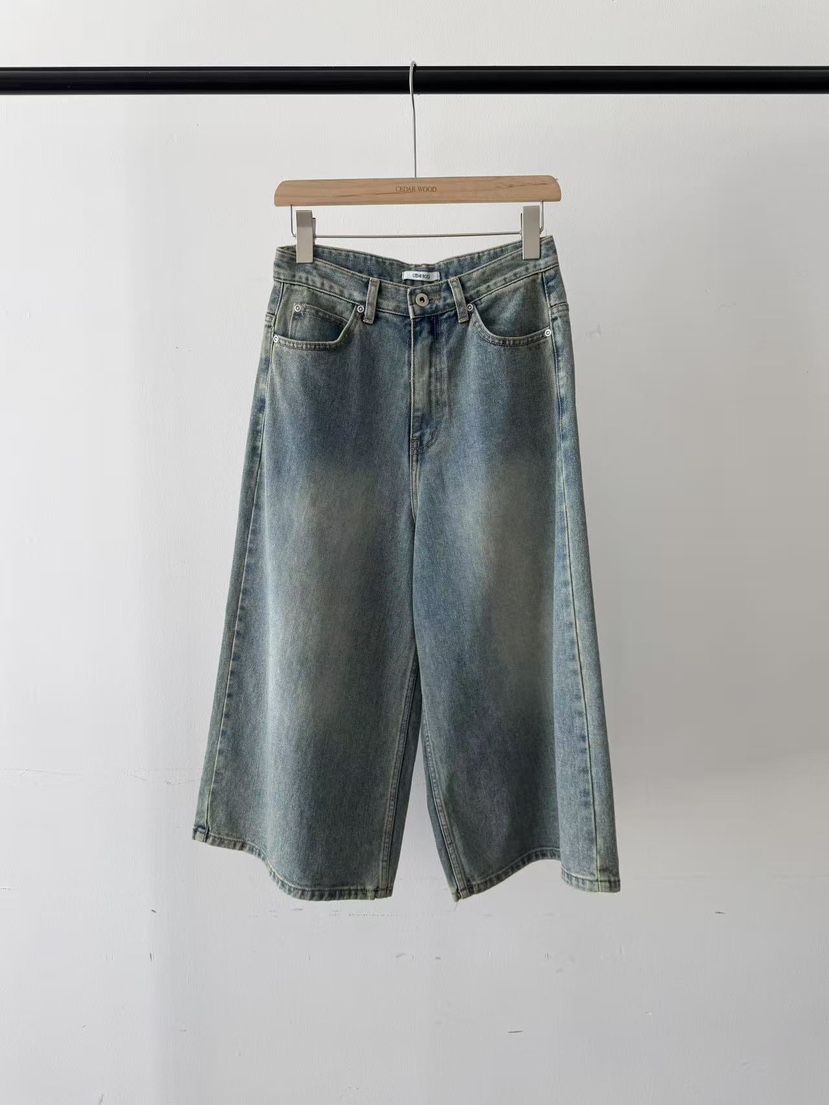 CEDARWOOD韓國直郵㊣女士新品25秋冬真品職業時尚休閑牛仔褲CEDARWOOD牛仔褲