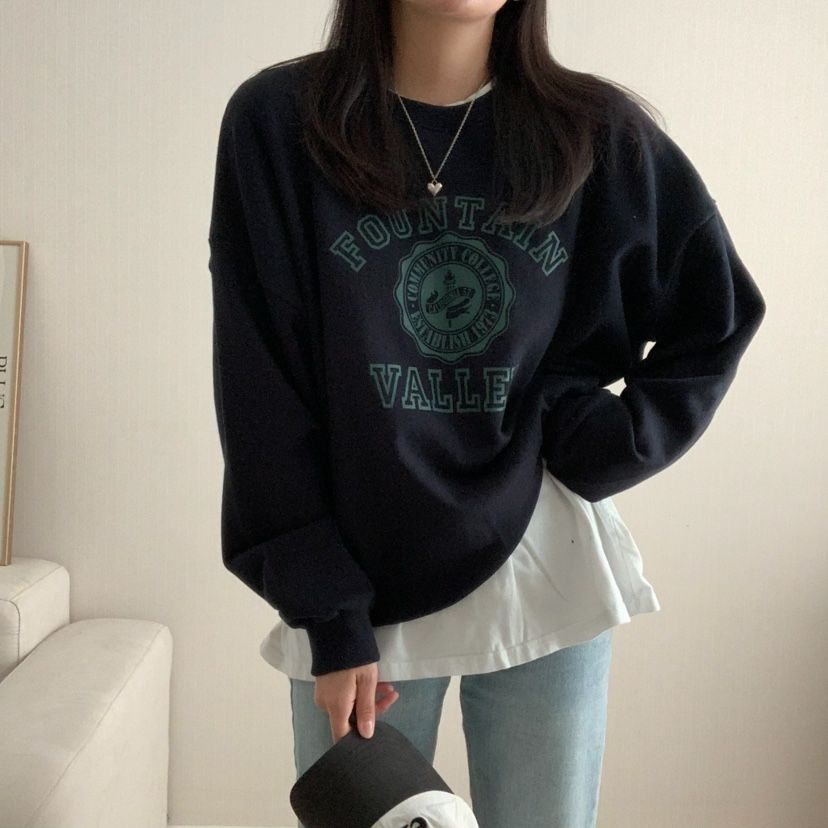 HELLO JINI韓國代購㊣女裝新品休閑25秋冬時尚職業熱賣衛衣HELLO JINI衛衣