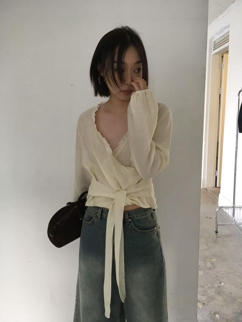 CEDARWOOD東大門㊣實拍女裝新品休閑熱賣職業時尚襯衫蕾絲衫CEDARWOOD襯衫/蕾絲衫