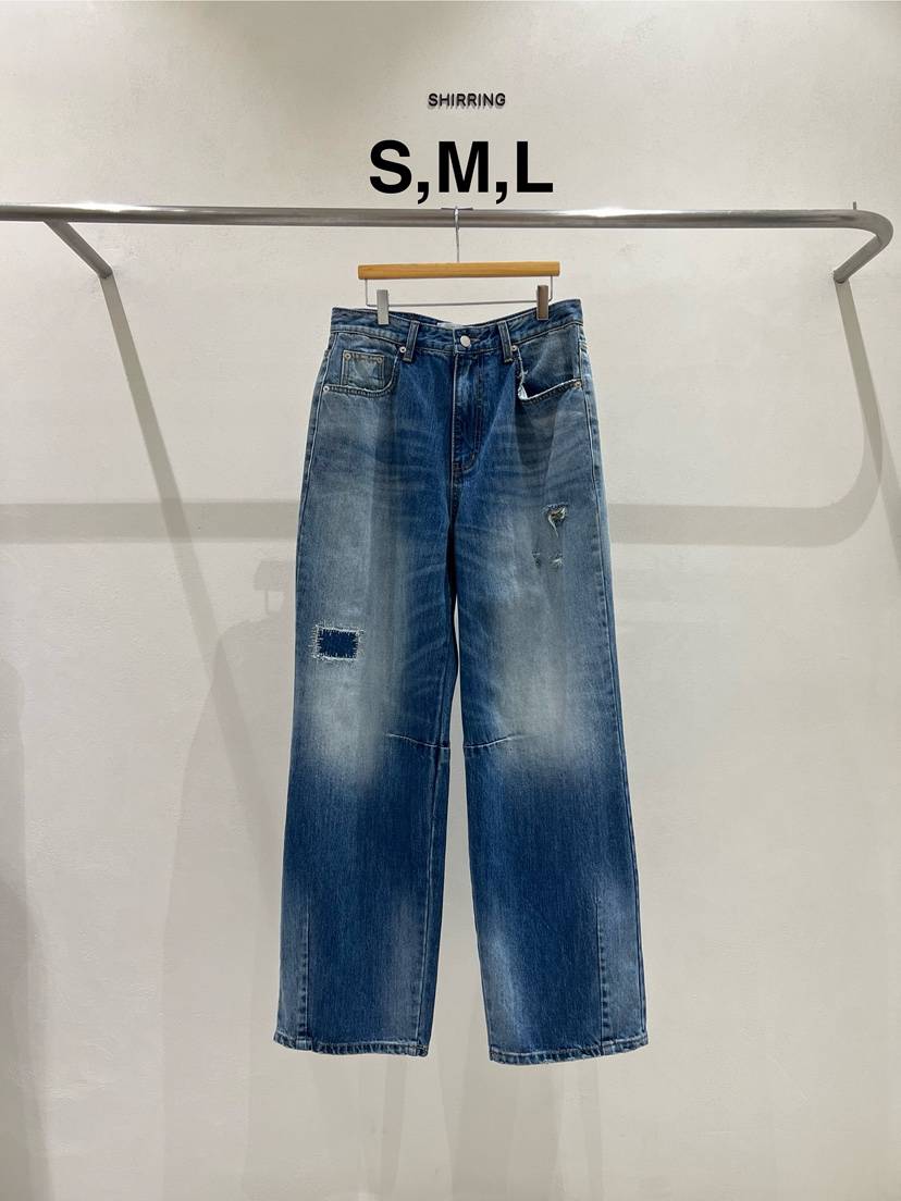 SHIRRING韓國代購㊣女裝新品時尚職業熱賣休閑25秋冬牛仔褲SHIRRING牛仔褲