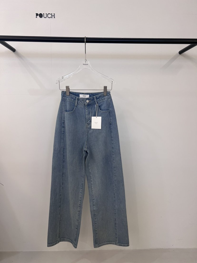 POUCH東大門㊣直郵女裝新品人氣時尚真品25秋冬職業熱賣牛仔褲POUCH牛仔褲