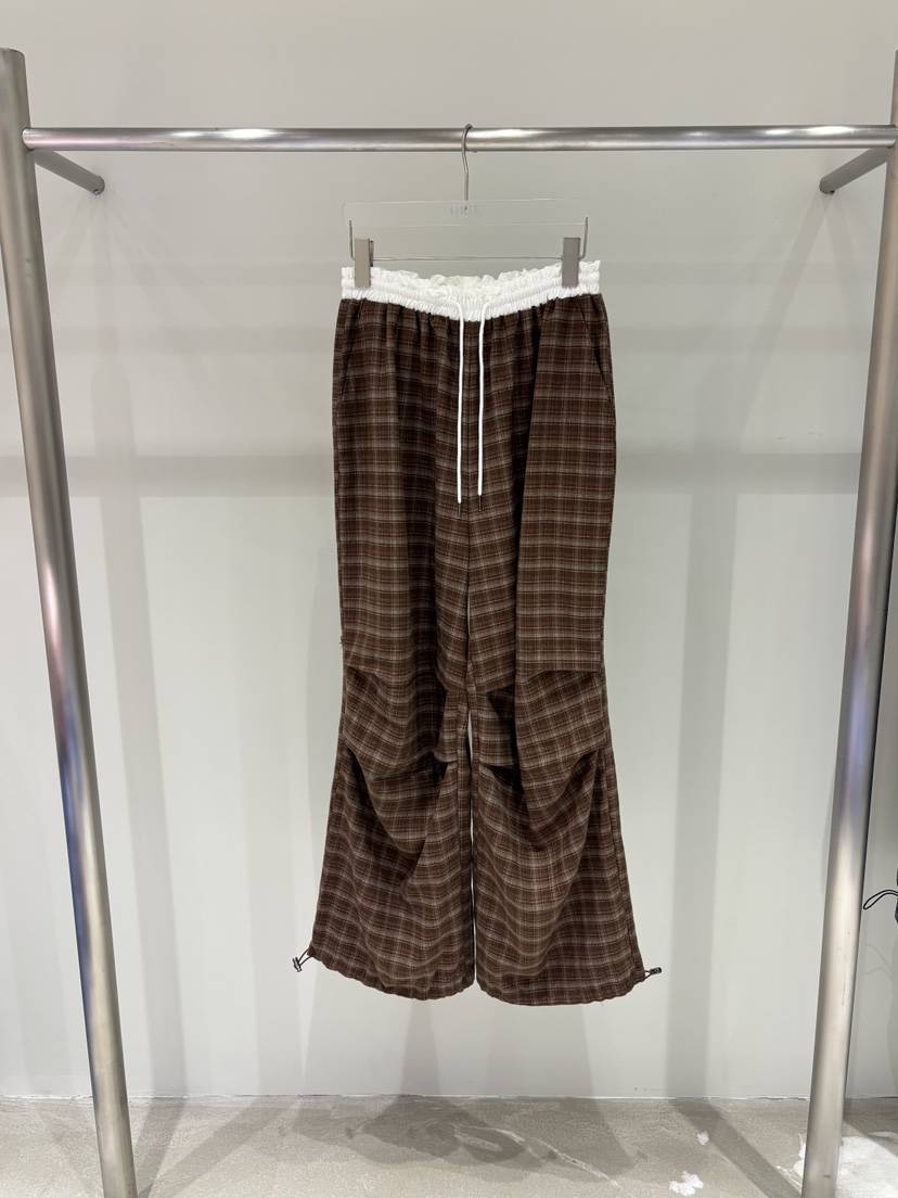 OKIE韓國直郵㊣女裝新品熱賣25秋冬真品推薦時尚休閑褲格紋OKIE休閑褲