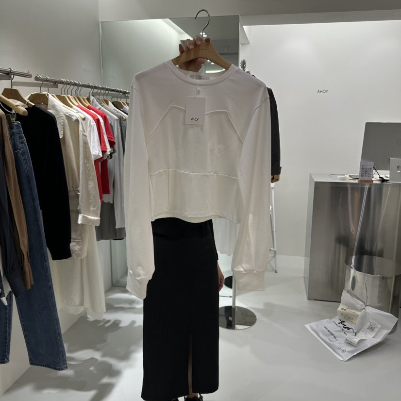 AHOY韓國代購㊣女裝新品時尚推薦人氣休閑職業真品衛衣緊身AHOY衛衣