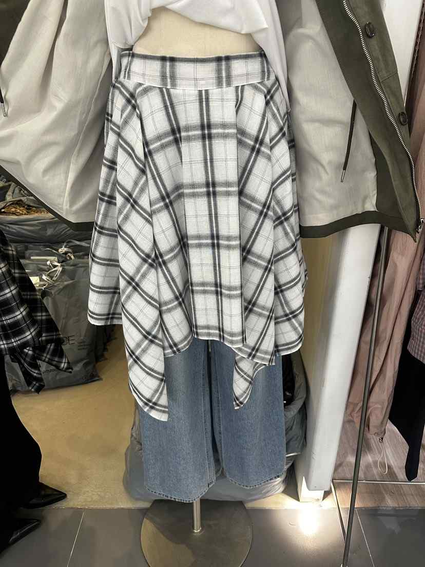 MONDAYMORING東大門㊣直郵女士新品人氣半身裙中短裙格紋半身裙MONDAYMORING半身裙/中短裙