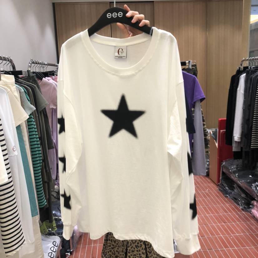 E/E/E韓國直郵㊣女士新品熱賣時尚推薦職業休閑25秋冬長袖T恤E/E/E長袖T恤